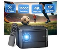 Mini proyector LED, foco eléctrico: proyector portátil A40 4K, 18000 lúmenes, Full HD 1080P, WiFi, Bluetooth, corrección trapezoidal, proyector de teléfono móvil, proyector de cine en casa para