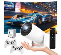 Mini Proyector M300pro: 36000 Juegos,Compatible con 14 Emuladores,Android 11,Proyector para Juegos con Mando,WiFi 2.4/5G+BT,Chip H713,c/HD-IN,Proyectores Portátiles Interior/Exterior (Caja Blanca)