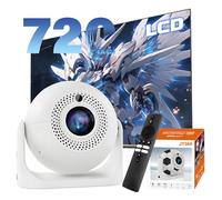Mini Proyector para Partidos de fútbol Android 13 Proyector Portatil, Projector Portable con Corrección Trapezoidal Automática,1280 * 720P,WiFi 6 + BT 5.2,para Cine en casa/Camping (Bianco)