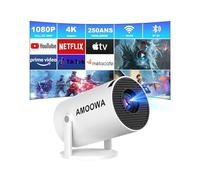 Mini proyector portátil 4K con WiFi y Bluetooth inalámbrico, Proyector inteligente con Android 11, proyector con aplicaciones integradas, giratorio de 270°, Keystone automático, visualización de 35 a