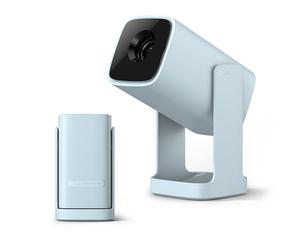 Mini proyector portátil Android TV con Netflix, Soporte 1080P, 200 ISO lúmenes, Enfoque eléctrico, Asistente de Voz, WiFi Bluetooth, rotación 360°, proyector de Cine en casa Compacto (Azul Cielo)