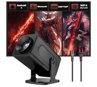 Mini Proyector Portátil con Wi-Fi & Bluetooth,Android 11,1280 * 720P,180 ANSI Proyector Inteligentes,Giratorio 180°,Videoproyector para Cine en casa,Portable Projector para TV/Phone/Altavoz (Negro)