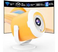 Mini proyector portátil con WiFi y Bluetooth Proyector de películas Giratorio con Enfoque electrónico Proyectores LED Compatible con teléfonos Inteligentes, TV Stick, Ordenadores, HDMI y USB