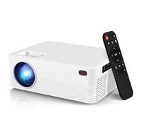 Mini proyector portátil con WiFi y Bluetooth, proyector inteligente nativo 1080P Full HD, 300 ANSI, compatible con smartphone, HDMI, USB para el hogar, dormitorio, uso al aire libre (blanco)
