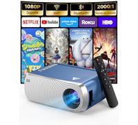 Mini Proyector Portátil, Portátil Proyector con WiFi y Bluetooth para Dormitorio, 4K 1080P Support de Cine para Exteriores/Teléfono/HDMI/USB/TV Stick