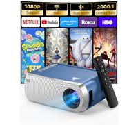 Mini Proyector Portátil, Portátil Proyector con WiFi y Bluetooth para Dormitorio, 4K 1080P Support de Cine para Exteriores/Teléfono/HDMI/USB/TV Stick