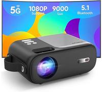Mini Proyector Portátil WiFi 5G y Bluetooth - 12000 Lumen, Control Remoto del Proyector de Vídeo de Cine En Casa, Compatible con Teléfonos Móviles/Pc /Ps5/Usb/Hdmi/AV, Muy Adecuado para Estudiantes
