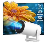 Mini Proyector Portátil - WiFi6 Bluetooth 5.0, Compatible con HD 4K 1080P Proyector con Corrección Automática de Tecla Vertical 270° Giro Proyector Portátil, Proyector Inteligente con Android 11.0
