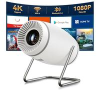 Mini proyector, proyector con WiFi y Bluetooth, compatible con 4K 1080P, proyector portátil giratorio de 180°, pantalla de 130 pulgadas, proyector de películas automático Keystone compatible con HDMI