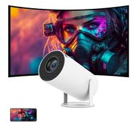 Mini Proyector, Proyector Portátil 1080p, Proyector Inteligente 4K/200 ANSI con WiFi 2.4/5G, BT 5.0, Giro de 180 Grados, Diseño Circular, Proyector Portátil for Exteriores de Cine en Casa