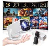 Mini proyector, proyector portátil 4K, proyector Full HD 1080P para exteriores, proyector de película de rotación de 270°, visualización máxima de 200 pulgadas, compatible con smartphone, TV Stick,