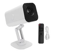 Mini Proyector, Proyector Portátil de Enfoque Manual con Control Remoto, 1920x1080p HD Home Movie Projector de Películas Al Aire Libre (White)