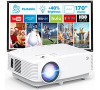 Mini proyector, proyector portátil HD 1080P Full HD compatible, proyector de películas compatible con teléfonos inteligentes y tabletas, TV Stick portátil, HDMI USB AV, blanco