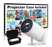 Mini proyector, proyector portátil nativo 1080P con funda de transporte, soporte 4K, proyector de películas giratorio de 270°, proyector de cine en casa compatible con teléfono/TV Stick/portátil/PS4