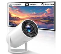 Mini proyector, rotación de 270°, proyector portátil compatible con 4K, proyector de películas Full HD 1080P para exteriores, pantalla con cable de sincronización máxima de 200 pulgadas, compatible