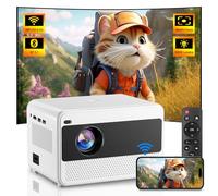 Mini Proyector WiFi Bluetooth, Full HD 1080P Nativo, 16000 Lúmenes Proyector Portatil, Enfoque Eléctrico, Función Zoom 50%, HDM USB Port