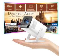 Mini proyector y aplicación oficial con licencia] XuanPad Blanco Smart Beamer 4K Soporte 25000 lúmenes con WiFi y Bluetooth, portátil Nativo 1080P Outdoor Projector con soporte de 360°
