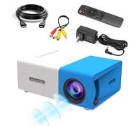 Mini proyector YG300, proyector de Cine portátil Full HD 1080P de bajo Ruido para Cine en casa, proyector de vídeo Compatible con teléfonos/USB, para Uso en Interiores y Exteriores (Azul)