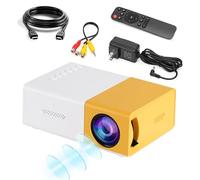 Mini proyector YG300, proyector de Cine portátil Full HD 1080P de bajo Ruido para Cine en casa, proyector de vídeo Compatible con teléfonos/USB, para Uso en Interiores y Exteriores (Amarillo)