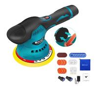 Mini pulidora, 12 mm, batería excéntrica, con 2 baterías de 2,0 Ah, 2800-5500 RPM, juego de 8 velocidades variables, para coche, muebles