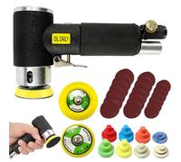 Mini pulidora Set, 25 mm, 50 mm, 75 mm, aire comprimido, lijadora excéntrica, juego de pulidora excéntrica, amoladora angular, juego de pulido para muebles de coche y metal