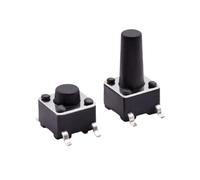 Mini Pulsadores Táctiles 100 unidades de interruptores de botón pulsador táctiles micro mini de 6 * 6 * 4/5/6/7/8/9/10 mm, 12 V, color negro, con reinicio electrónico.(H9.0mm 100pcs)