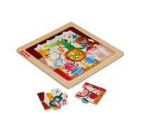 Mini Puzzles de Madera Fisher-Price. Incluye 1 puzle con 9 Piezas fáciles de conectar.
