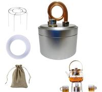 Mini quemador de alcohol portátil de latón con protección antiquemaduras, calentamiento rápido, resistente al viento, ideal para senderismo, emergencias de supervivencia y preparación de café y té