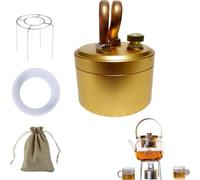 Mini quemador de alcohol portátil de latón con protección antiquemaduras, calentamiento rápido, resistente al viento, ideal para senderismo, emergencias de supervivencia y preparación de café y té