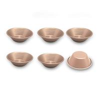 Mini Quiche Molde para Tartaletas Moldes para Tarta de Huevo Tazas Flaneras Molde Magdalenas Muffin Mini Platos de Aperitivo Cuenco de Salsa Redondo Antiadherente Acero Carbono 8cm Set de 6 Moldes