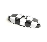 MINI R50 R52 R53 Bandera a cuadros Cubierta del espejo retrovisor, Pegatina Espejo Interior para Mini Cooper One/S/JCW R50 R52 R53(Tipo B, Blanco a cuadros)
