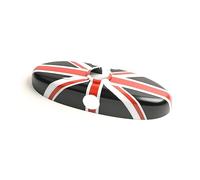 MINI R55-R61 Union Jack Cubierta del espejo retrovisor, Pegatina Espejo Interior para Mini Cooper One/S/JCW Serie R R55 R56 R57 R58 R59 R60 R61(Union Jack Negro/Rojo)