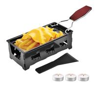 Mini Raclette Portátil, Sartén para Derretir Queso, Mini Raclette de Queso, Portátil con Mango, Espátula, Calentada Por Candlelight