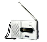 Mini Radio Bc-R21 Radio Portatil Pequeña Portátil Am/FM Antena Telescópica De Bolsillo Receptor Mundial Altavoz Funciona con Pilas Color Plateado (Sin Pilas)