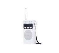 Mini Radio FM AM de Bolsillo, Radios Portátiles Recargables con Linterna LED, Compatible Auriculares 3,5 mm, Tarjeta TF, Color