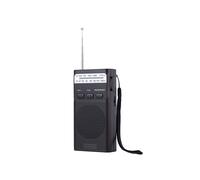 Mini Radio FM AM de Bolsillo, Radios Portátiles Recargables con Linterna LED, Compatible Auriculares 3,5 mm, Tarjeta TF, Color Negro