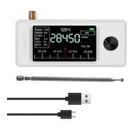 Mini radio portátil compatible con banda completa LSB/USB/AM/FM de 0,5 a 108 MHz, color blanco
