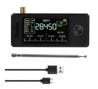 Mini radio portátil compatible con banda completa LSB/USB/AM/FM de 0,5 a 108 MHz, color negro
