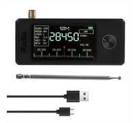 Mini radio portátil compatible con banda completa LSB/USB/AM/FM de 0,5 a 108 MHz con receptor de señal de antena HF/SW/MW/VHF, color negro.