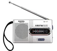 Mini radio portátil de 2 bandas AM/FM con conector para auriculares, transistor pequeño, antena telescópica, radio de bolsillo, receptor mundial, altavoz, batería, para senderismo, camping, BC-R21,