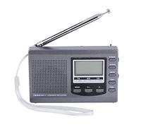 Mini radios portátiles VBESTLIFE, Receptor FM/MW/SW con Reloj Despertador Digital Receptor de Radio FM (Gris)