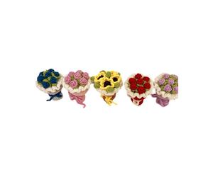 Mini Ramo de Flores de Ganchillo, Flores Tejidas A Mano, Llavero Hecho A Mano, Joyería, Colgante de Muñeca, Accesorios