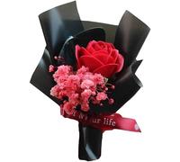 Mini ramo de flores frescas rojas secas para clips de ventilación de coche, mini ramo de flores, decoración de perfume de salida de aire de coche, accesorios interiores de coche, accesorios de coche