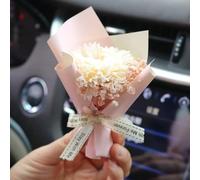 Mini ramo de flores secas rosas para clips de ventilación de coche, decoración de perfume de salida de aire de coche, ambientadores automotrices, ambientadores de coche, accesorios interiores de coche