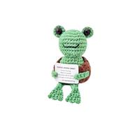Mini rana positiva de ganchillo animales esenciales para mujeres, hombres, niñas, niños, compañeros de trabajo, amigos, apoyo emocional, muñeca de punto de ganchillo, aliento, inspirador, ideas de