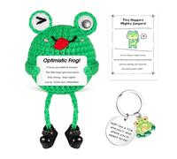 Mini Rana Positiva Divertida Muñeca,Juguetes Peluche Muñeca Punto Lindo Pocket Hug Muñeca de Lana Adornos Positivos para el Hogar Regalo Divertidos para Mujeres Hombres Novia Novio Amigo Familia