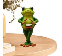Mini Rana - Resina 14x7x6cm | Figura De Rana | Músico Frog1 | Estatua Decorativa De Animal Para Decoración Del Hogar, De Escritorio, Exhibición De Jardín, Regalo, Arte Coleccionable Y Uso Diari