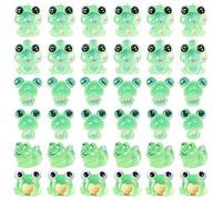 Mini Ranas 36 Piezas Ranas Pequeñas Luminosas 6 Estilos Lindas Mini Figuras de Animales de Resina Que Brillan en la Oscuridad Modelo de Rana Adorno DIY para decoración de casa de muñecas-