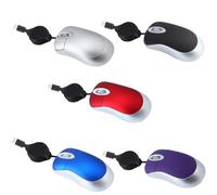 Mini ratón con Cable de Tipo c con Cable retráctil Ratón de Viaje pequeño Ratón óptico de Viaje 1000DPI Ratón con Cable silencioso portátil para PC Ordinateur Portable Accesorios de Oficina (Azul)