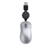 Mini ratón USB con cable retráctil, pequeño, óptico, de 1600 DPI, compacto, ideal para viajes, compatible con Windows XP, Windows Vista y Windows